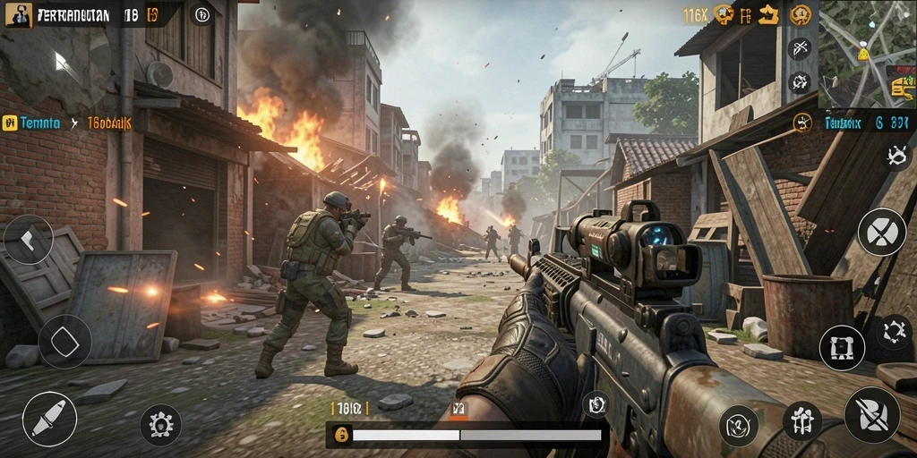 Gameplay intens di 116X dengan pertempuran dramatis.