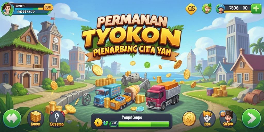Screenshot gameplay Tycoon yang menunjukkan usaha bisnis yang sedang berkembang.