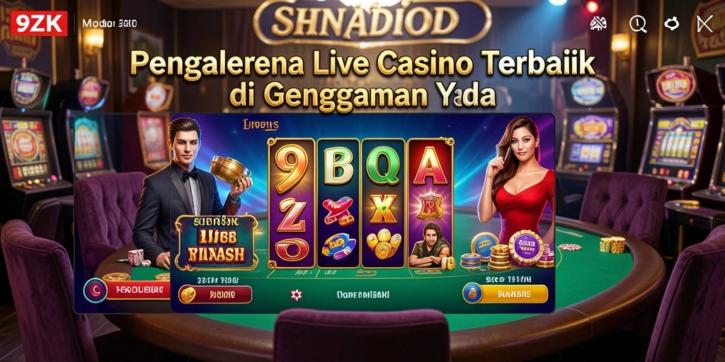 Tampilan gameplay Live Casino yang penuh aksi di 9ZK.