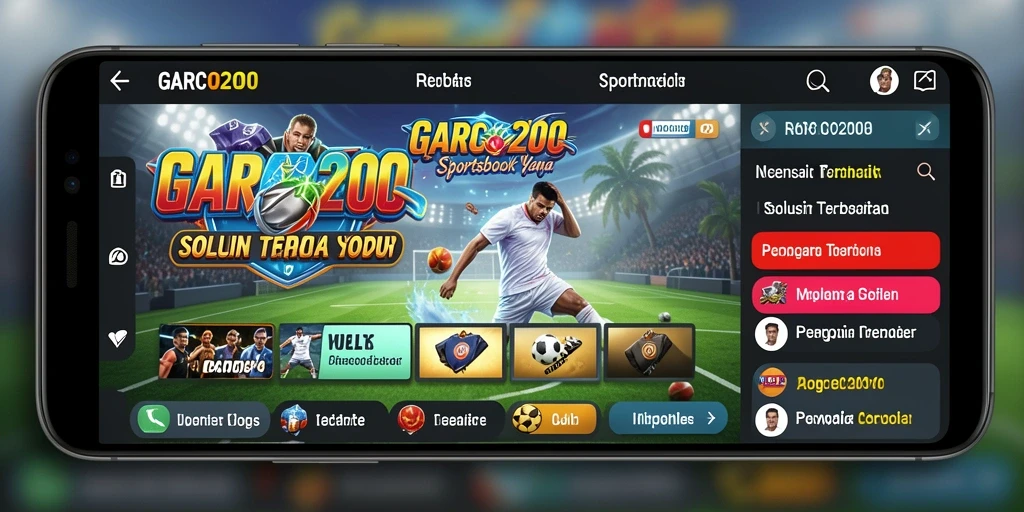 Tampilan antarmuka utama GARCO200 yang menarik saat bermain Sportsbook.