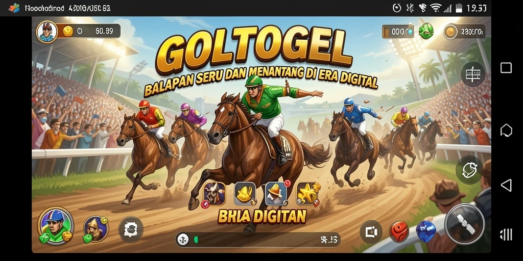 Screenshot gameplay GOLTOGEL menampilkan mobil balap di trek menantang.