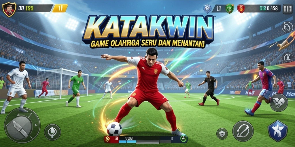 Tampilan gameplay dinamis KATAKWIN yang seru dan interaktif.