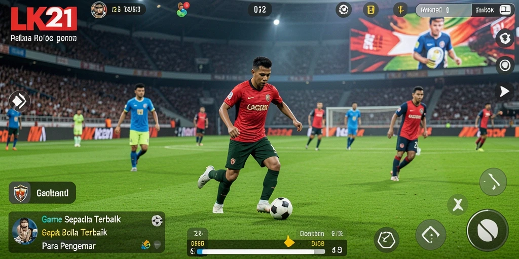 Screenshot LK21 menampilkan aksi seru di lapangan sepak bola.