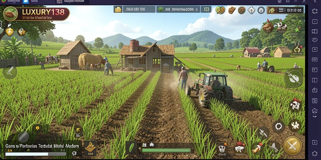 Tangkapan layar gameplay <strong>LUXURY138</strong> yang menunjukkan aktivasi pertanian secara menyenangkan.