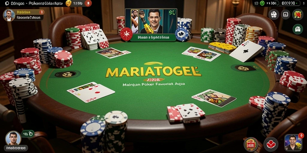 Tampilan gameplay poker yang seru dan menarik di MARIATOGEL.