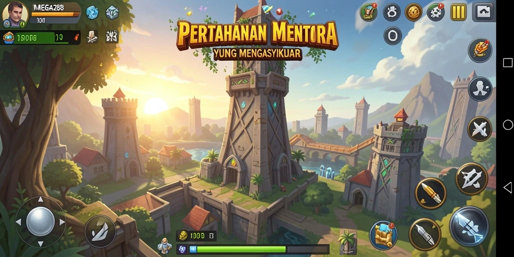 Gameplay seru dan menantang di MEGA288 Tower Defense.