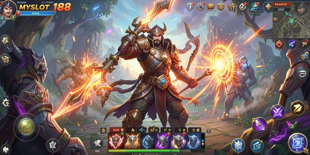 Tangkapan layar MYSLOT188 menampilkan aksi seru dalam pertempuran MMORPG.