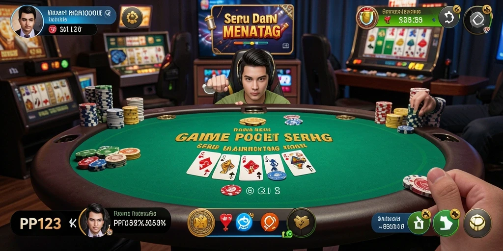 Tampilan gameplay PP123 yang seru dan menarik dalam permainan Poker.