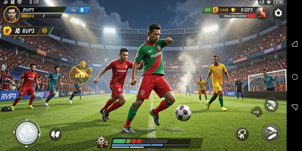 Screenshot dari gameplay <strong>RVIP3</strong> yang menunjukkan aksi olahraga yang seru.