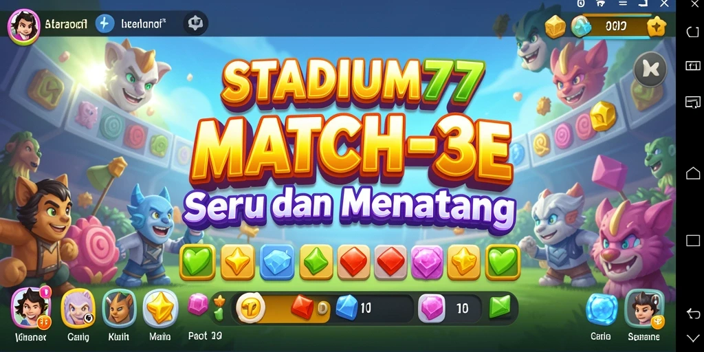 Tampilan gameplay seru di STADIUM77, cocok untuk penggemar Match-3.