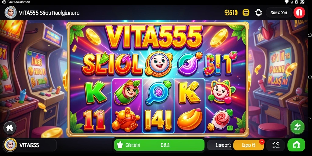 Tampilan menarik dari gameplay VITA555 dengan gulungan slot yang dinamis.